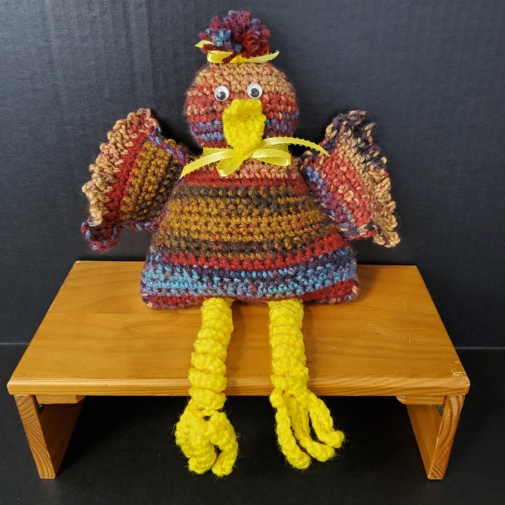 Crochet Chicken Shelf Sitter County Farmhouse Plush Decor Cottagecore‎ Brown
